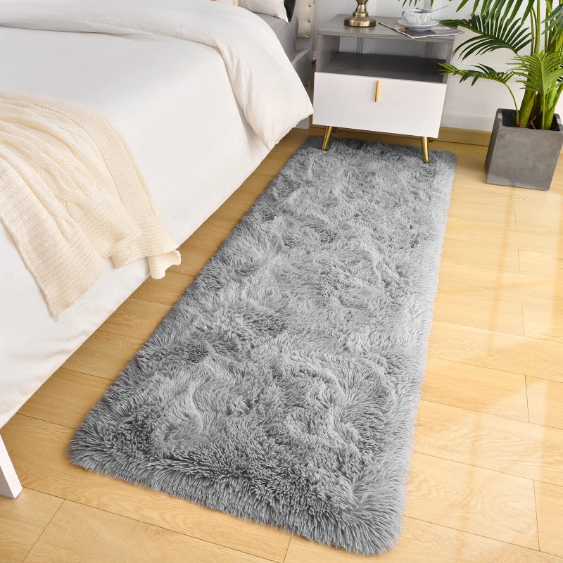 LOCHAS Ultra Soft Indoor Modern Area Rugs Fluffy Living Room Carpets for Children Bedroom Home Decor Nursery Rug 2x8 Feet, Gray - Image 2